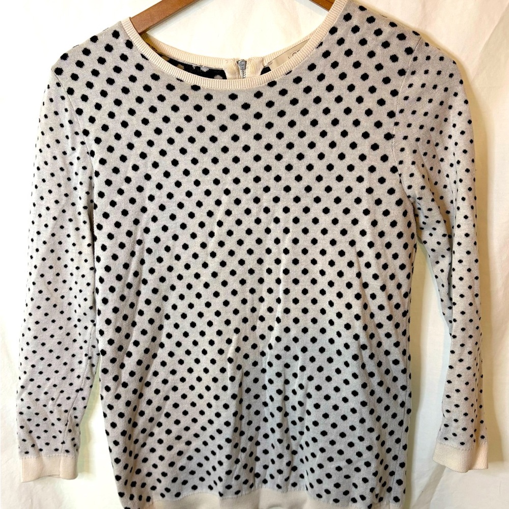 Loft Polka Dot Women's 3/4 Sleeve Size Small Sweater